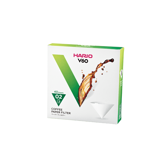 V60 Filter Papers 02, White, Box (100 sheets) | Mikro Coffee Roasters Torquay